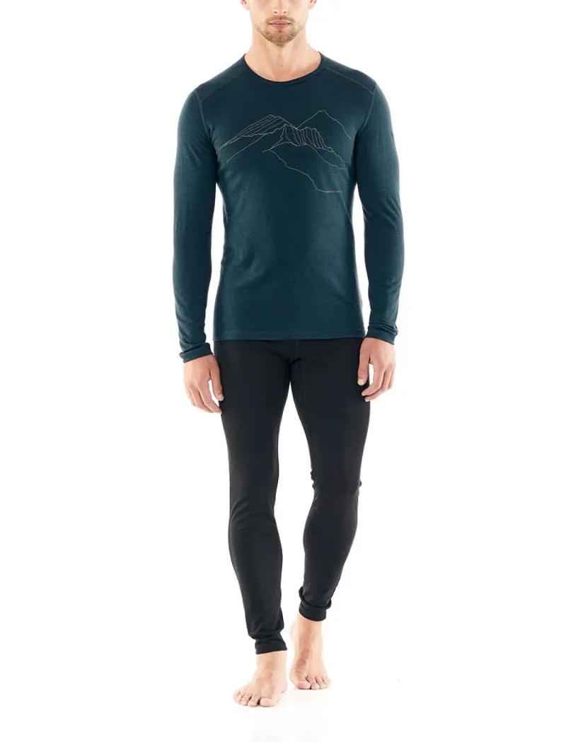 Icebreaker Mens 200 Oasis LS Crewe The Higher We Go Nightfall-3